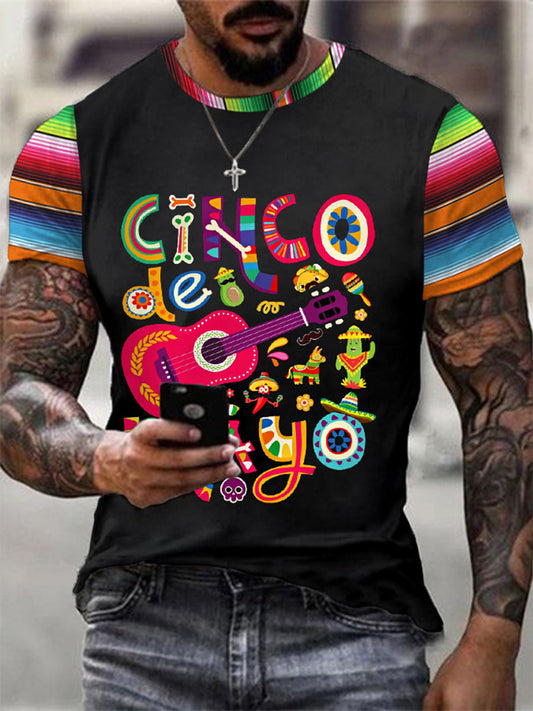 Men's Cinco De Mayo Print Casual Tee