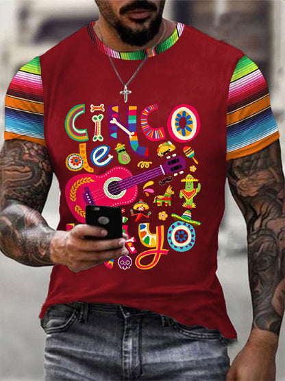 Men's Cinco De Mayo Print Casual Tee