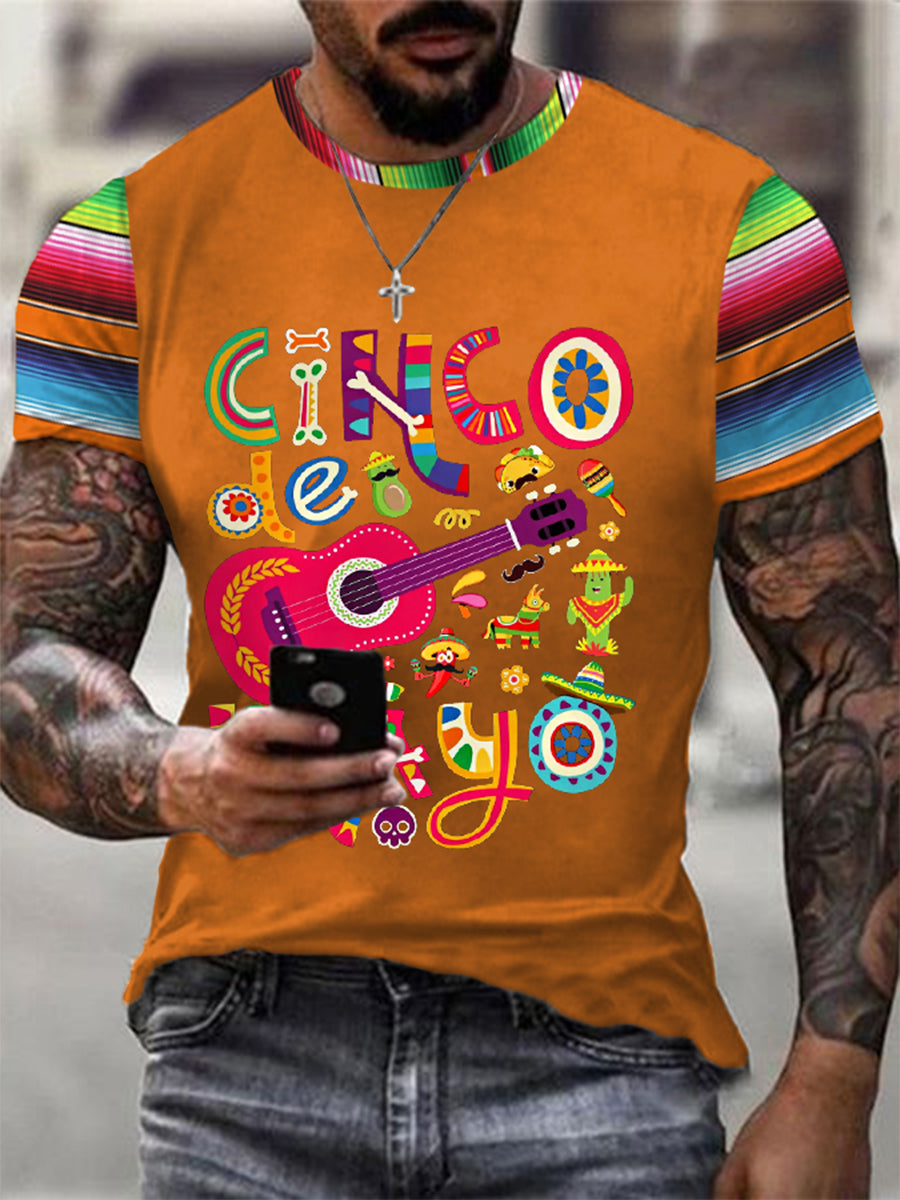 Men's Cinco De Mayo Print Casual Tee