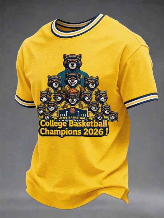 Men's Celebrate 2026 College Basketball Champions Print Casual Tee