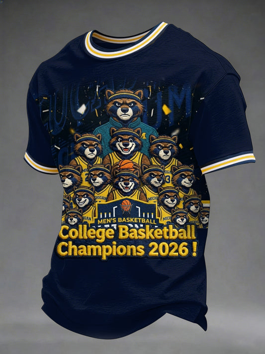 Men's Celebrate 2026 College Basketball Champions Print Casual Tee