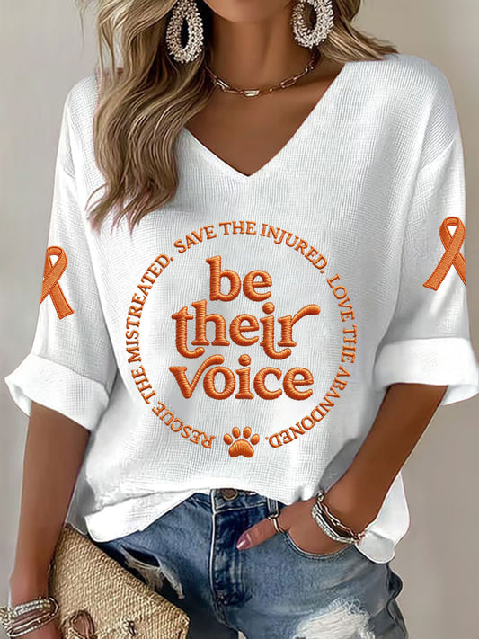 Women's 'be their voice' V-neck tops
