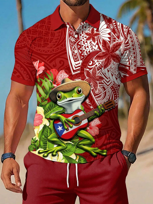 Men's Puerto Rico Print Vacation Shirt